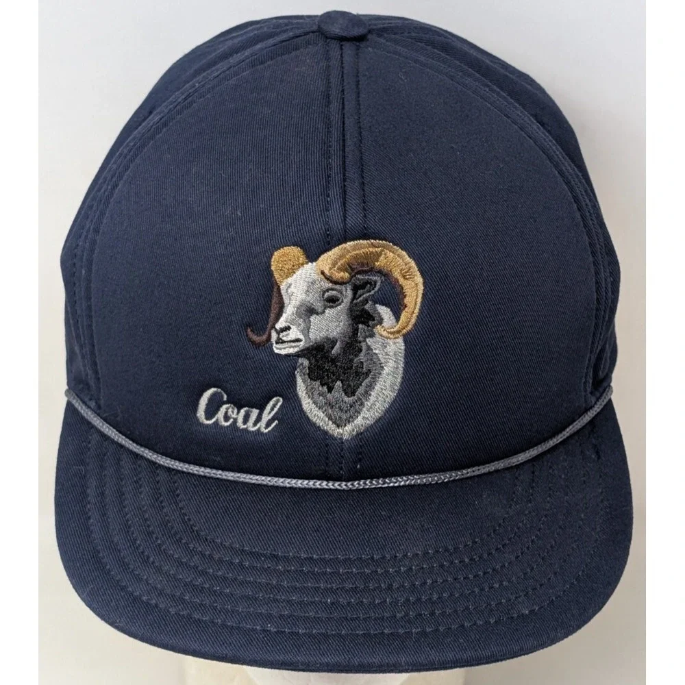 COAL‎ Headwear Men's Blue Embroidered Ram Snapback Ropebill Baseball Hat Cap VTG